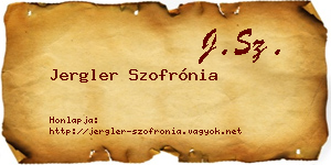 Jergler Szofrónia névjegykártya